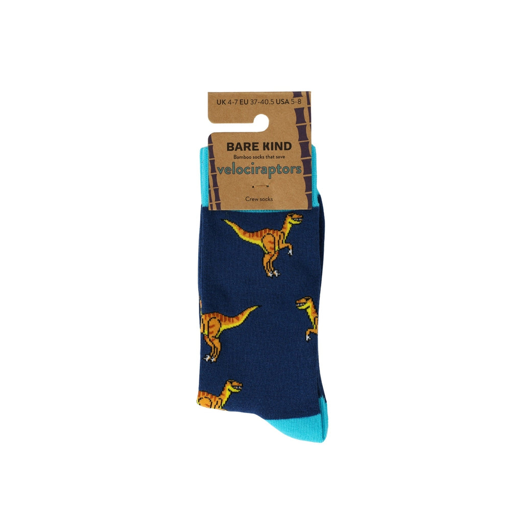 Bare Kind Save the Velociraptors Bamboo Socks