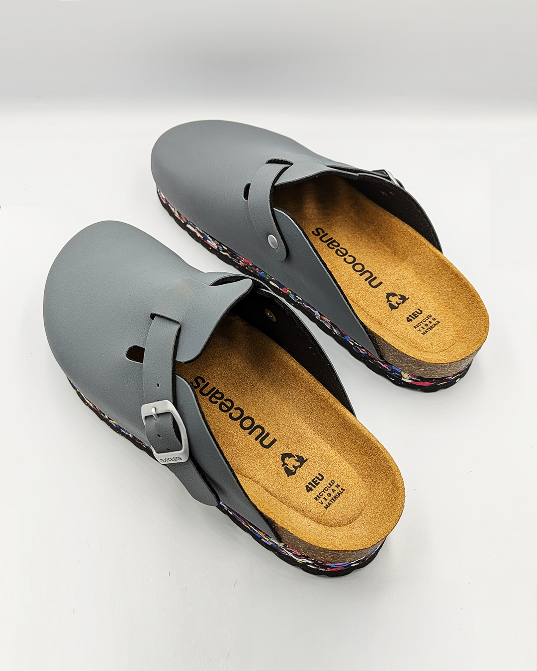 Nuoceans Smoke Grey Blue Vegan Clogs