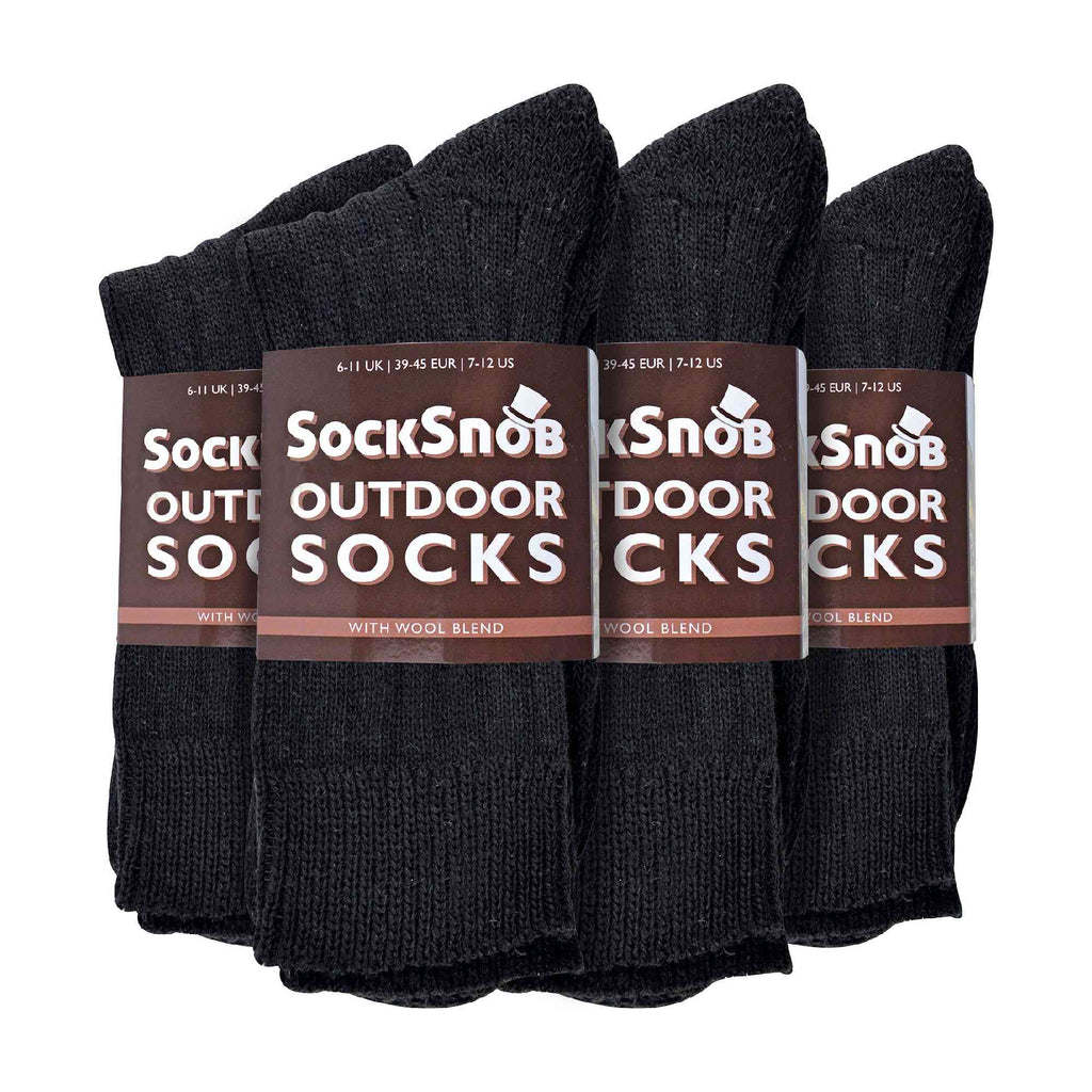 Sock Snob Mens Winter Warm Wool Blend Hiking Socks for Boots (Multipack Options)