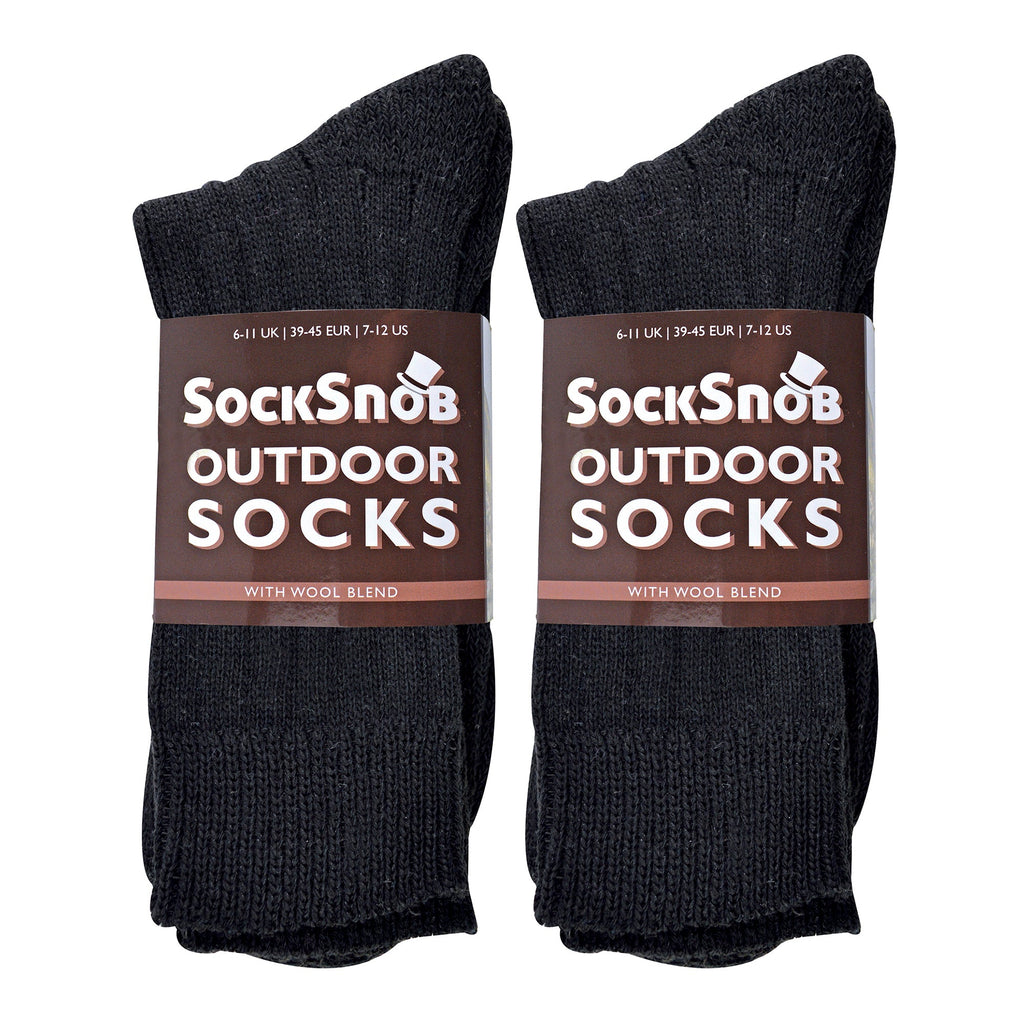 Sock Snob Mens Winter Warm Wool Blend Hiking Socks for Boots (Multipack Options)