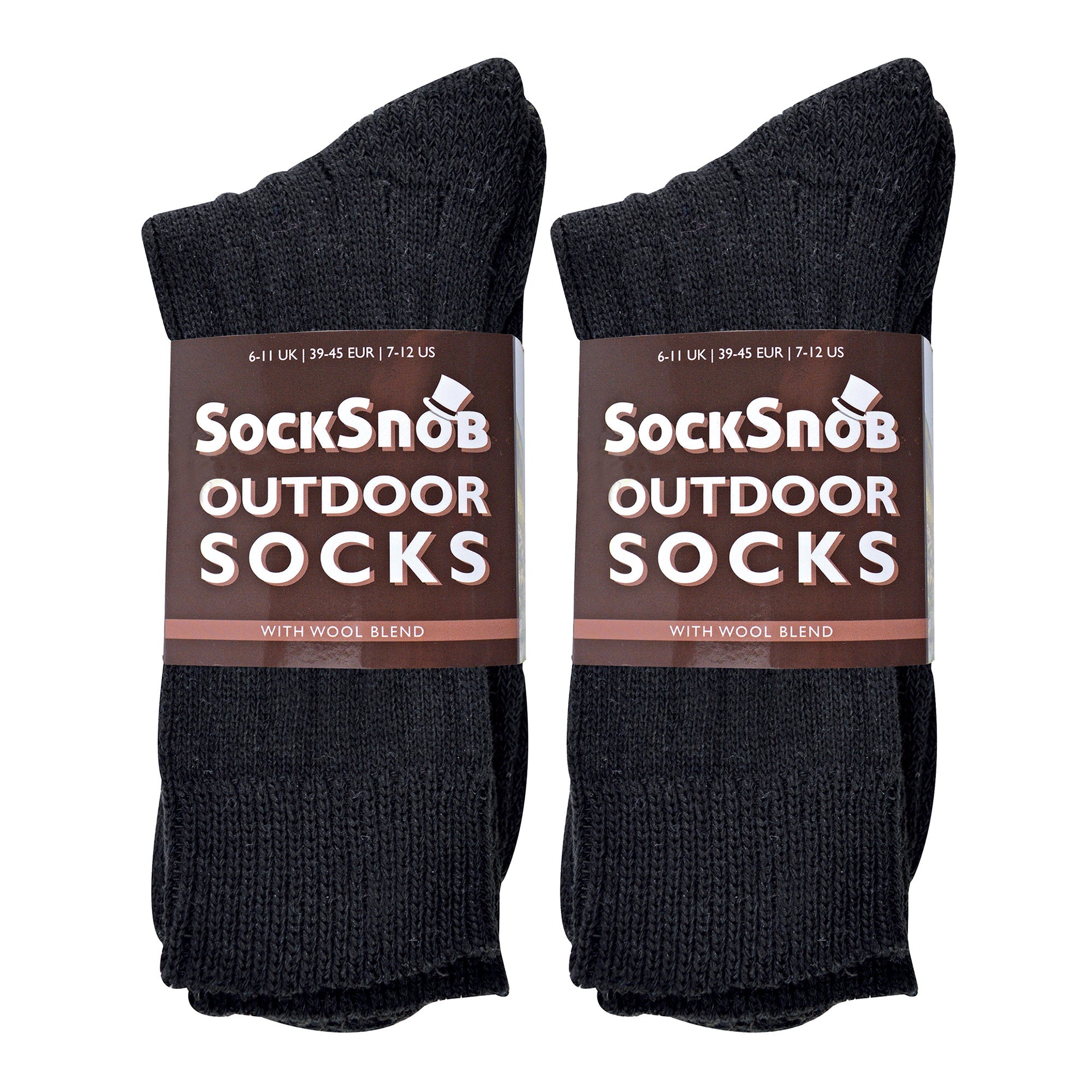 Sock Snob Mens Winter Warm Wool Blend Hiking Socks for Boots (Multipack Options)