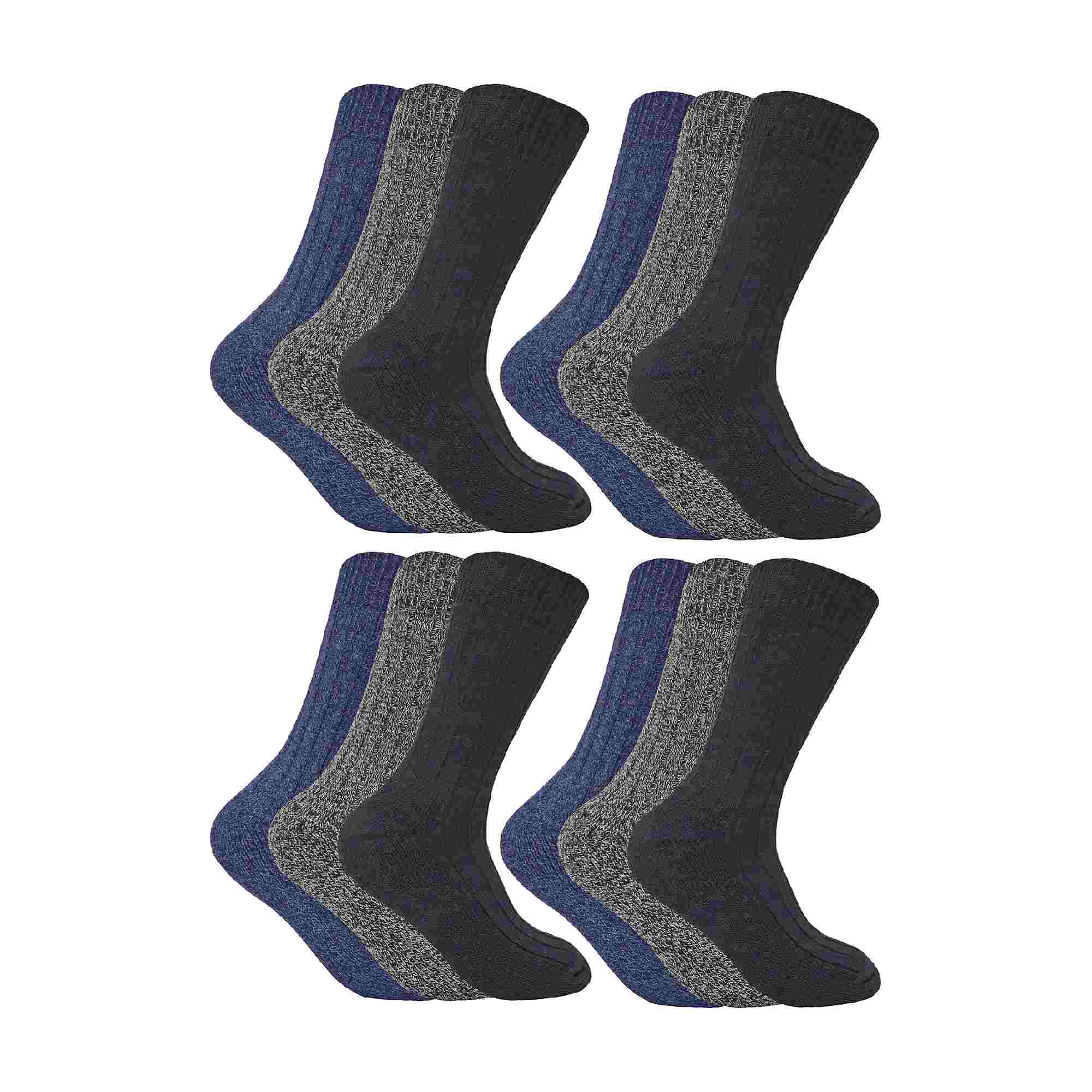 Sock Snob Mens Winter Warm Wool Blend Hiking Socks for Boots (Multipack Options)