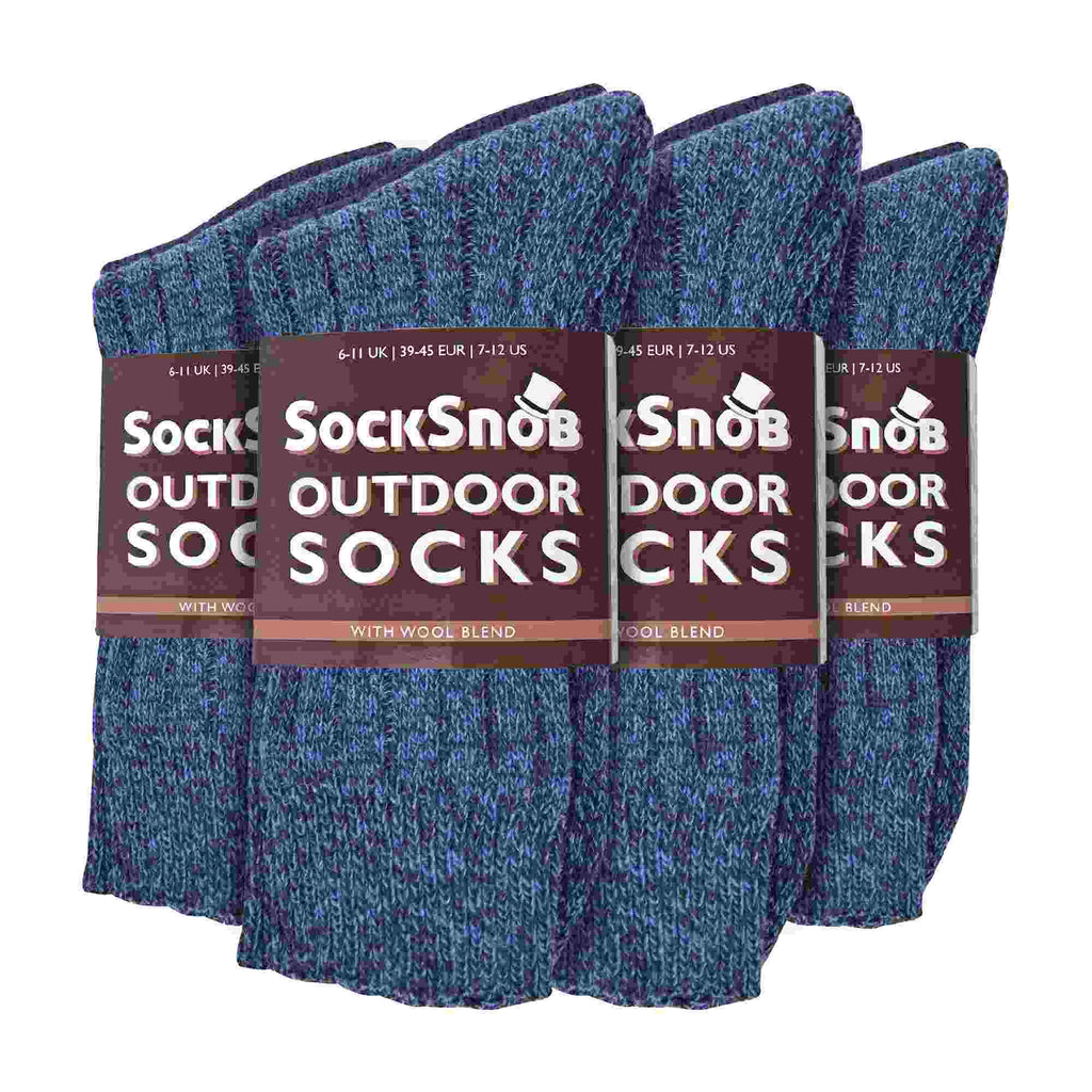 Sock Snob Mens Winter Warm Wool Blend Hiking Socks for Boots (Multipack Options)