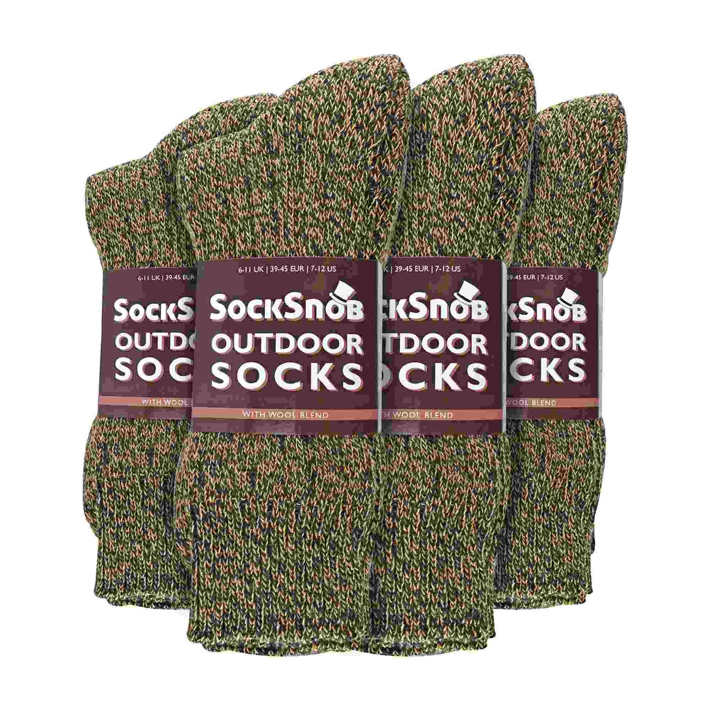 Sock Snob Mens Winter Warm Wool Blend Hiking Socks for Boots (Multipack Options)