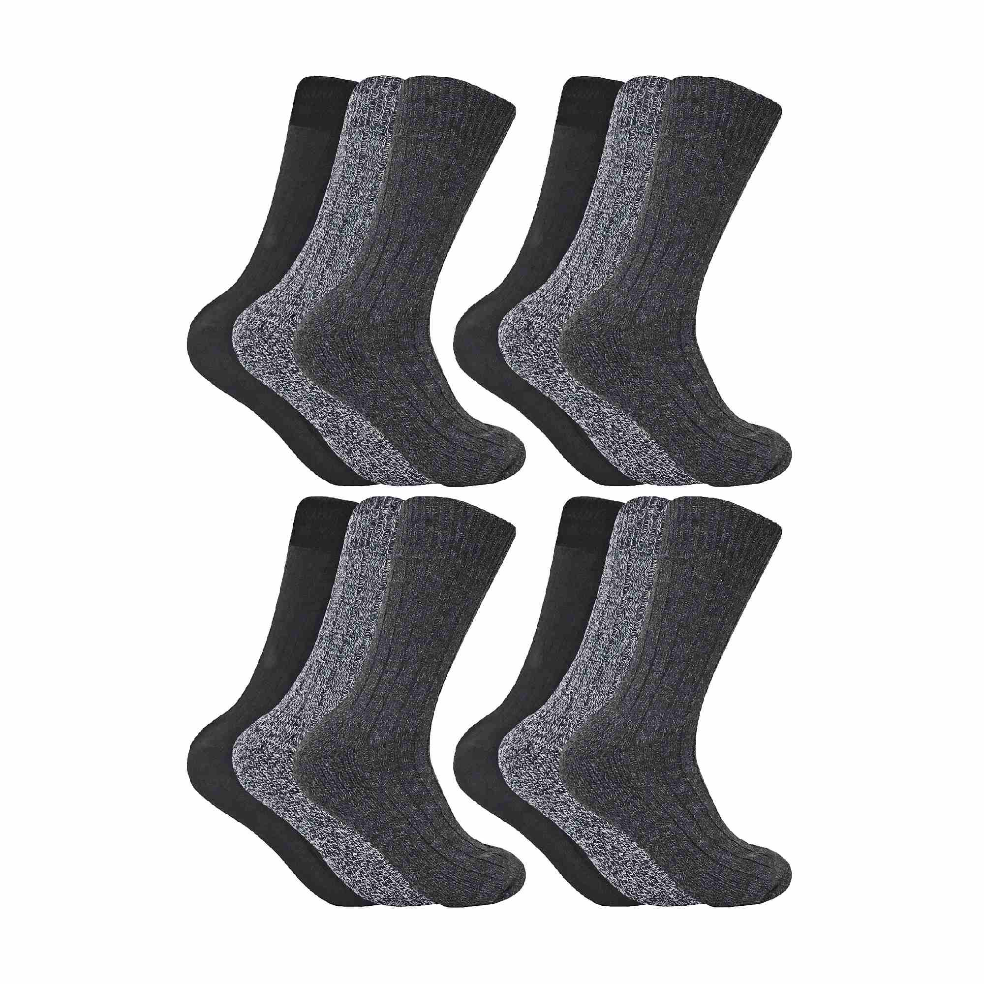 Sock Snob Mens Winter Warm Wool Blend Hiking Socks for Boots (Multipack Options)