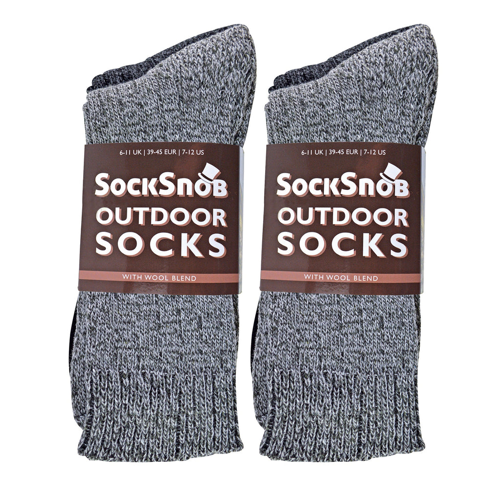 Sock Snob Mens Winter Warm Wool Blend Hiking Socks for Boots (Multipack Options)