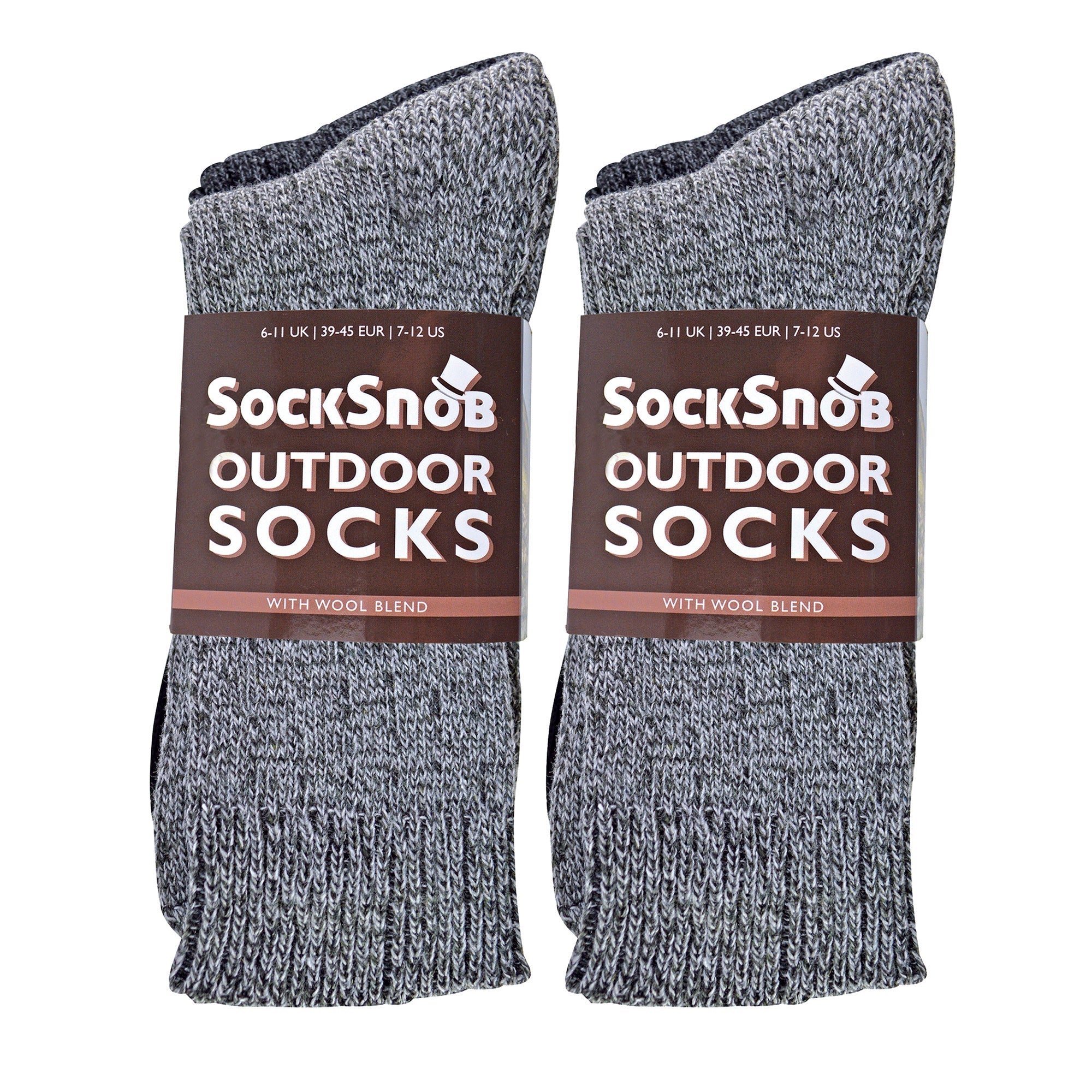 Sock Snob Mens Winter Warm Wool Blend Hiking Socks for Boots (Multipack Options)