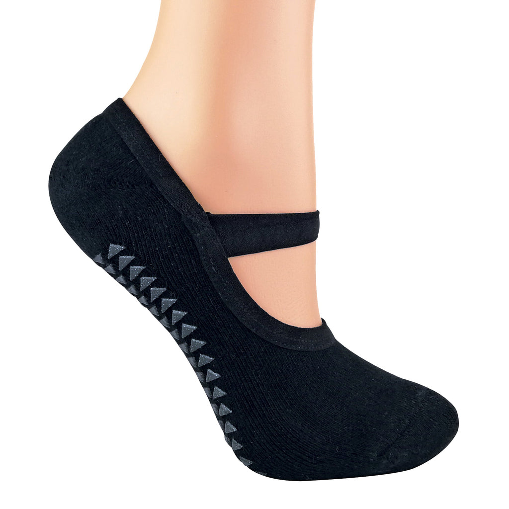 Sock Snob Womens Cotton Non Slip Yoga Socks with Straps Multipack Options