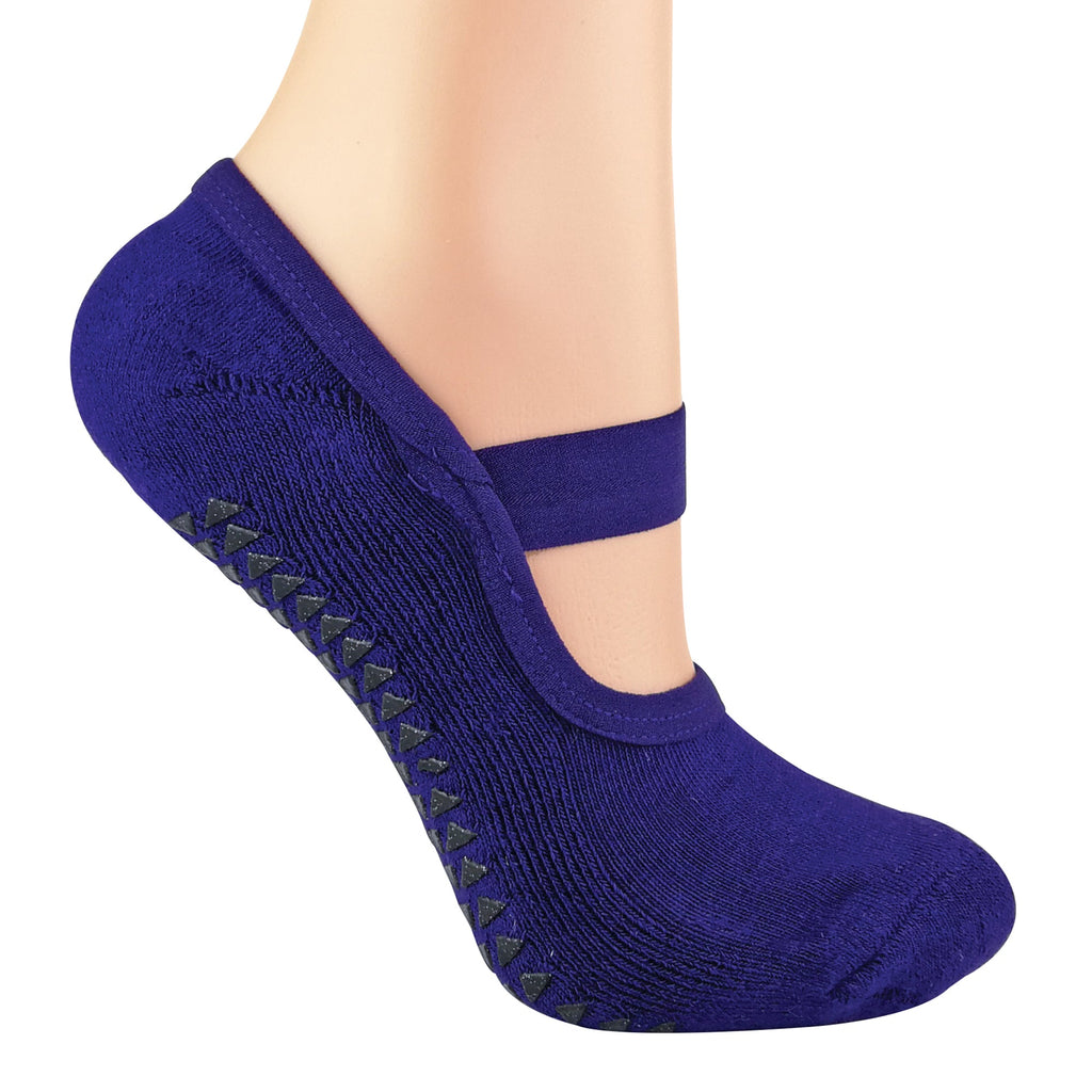 Sock Snob Womens Cotton Non Slip Yoga Socks with Straps Multipack Options