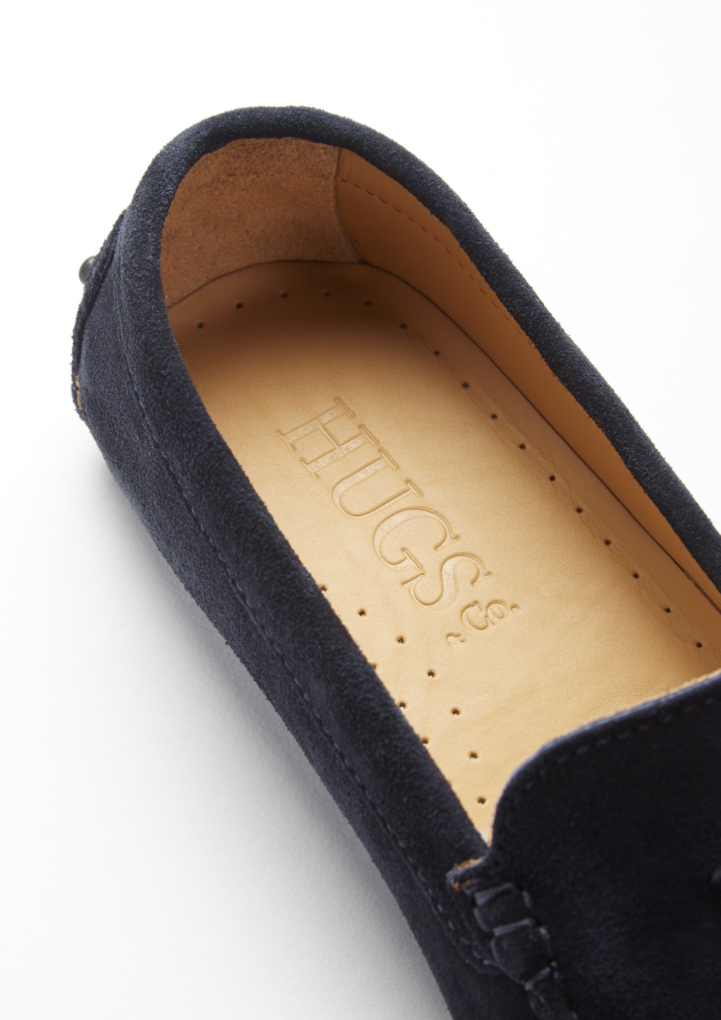 Hugs & Co Womens Tasselled Driving Loafers Navy Blue Suede