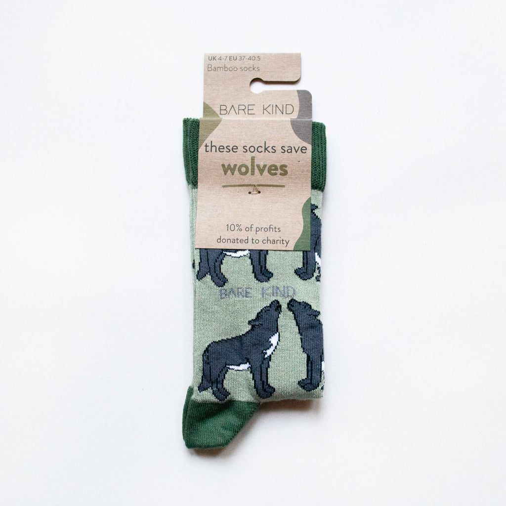 Bare Kind Save the Wolves Bamboo Socks