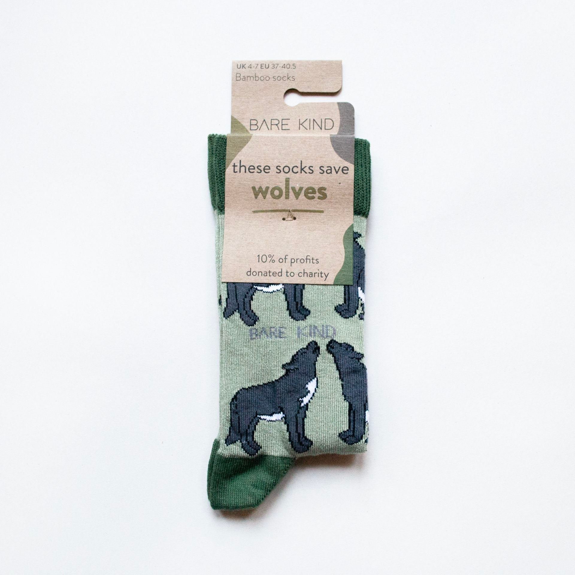 Bare Kind Save the Wolves Bamboo Socks