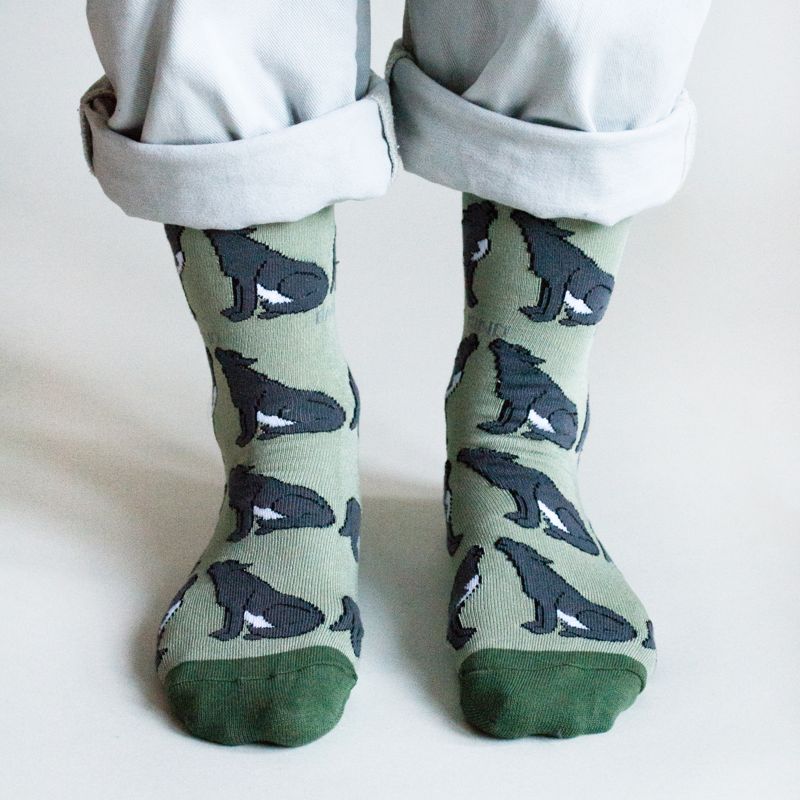 Bare Kind Save the Wolves Bamboo Socks