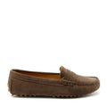 Hugs & Co Womens Penny Driving Loafers Brown Suede