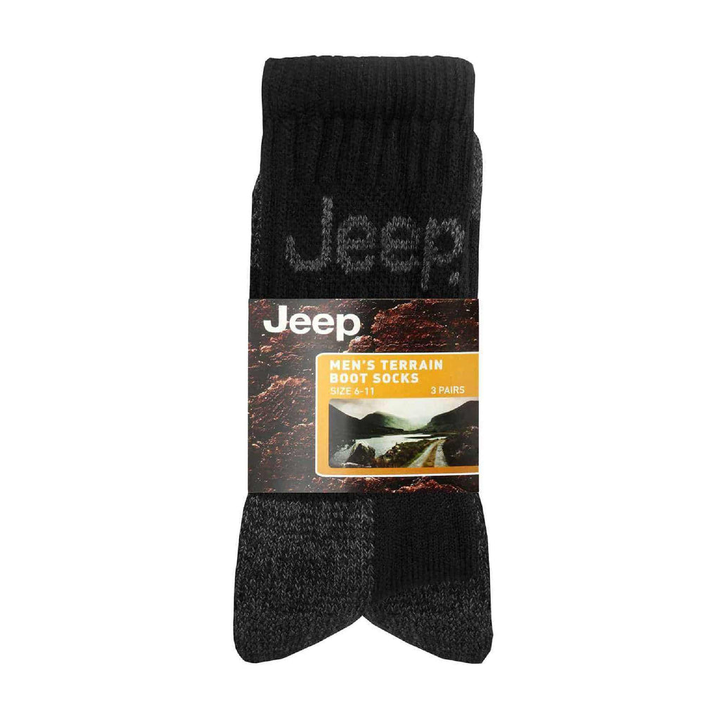 Jeep Mens Luxury Cushioned Cotton Hiking Socks Multipack Options