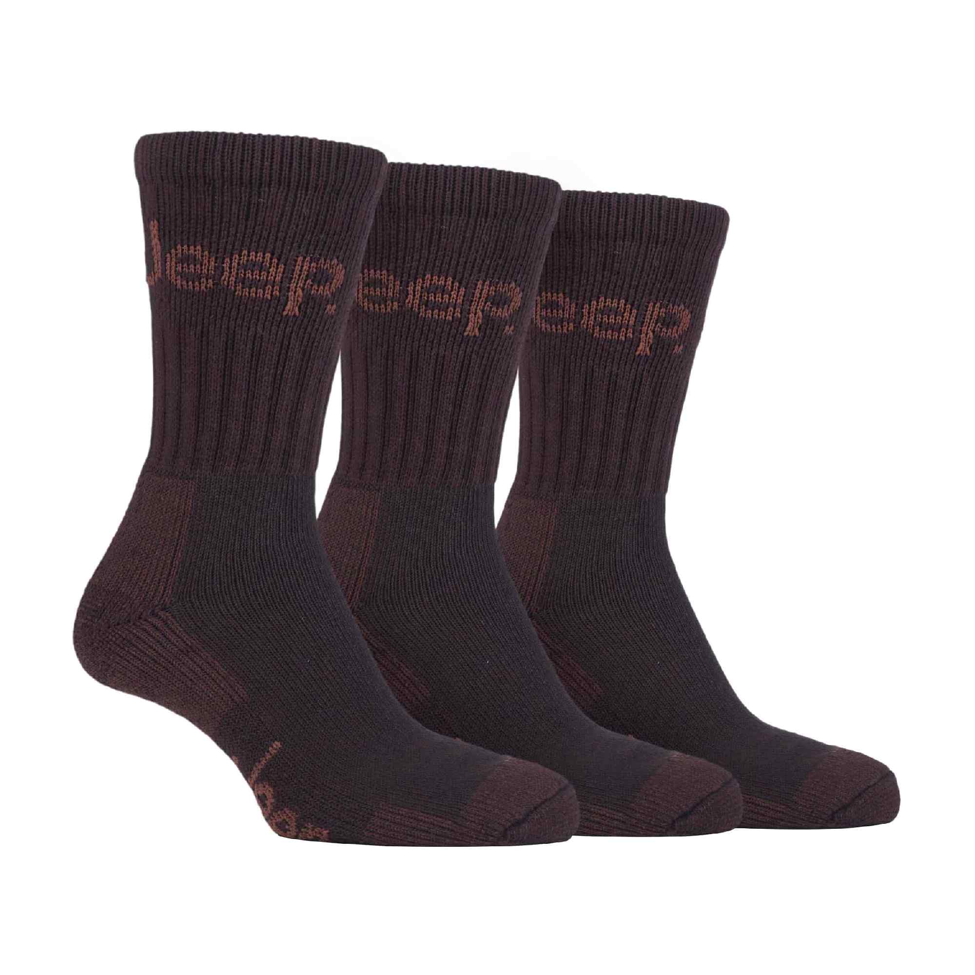 Jeep Mens Luxury Cushioned Cotton Hiking Socks Multipack Options