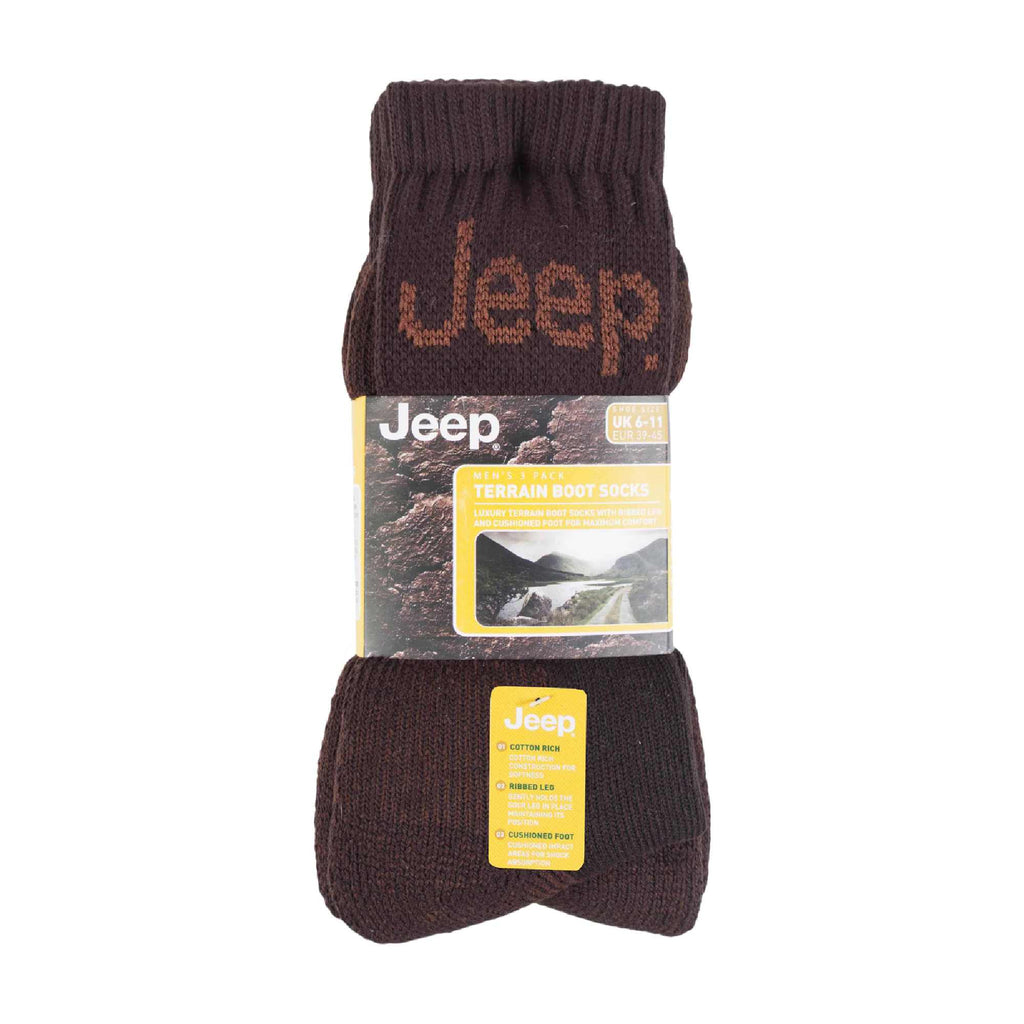 Jeep Mens Luxury Cushioned Cotton Hiking Socks Multipack Options