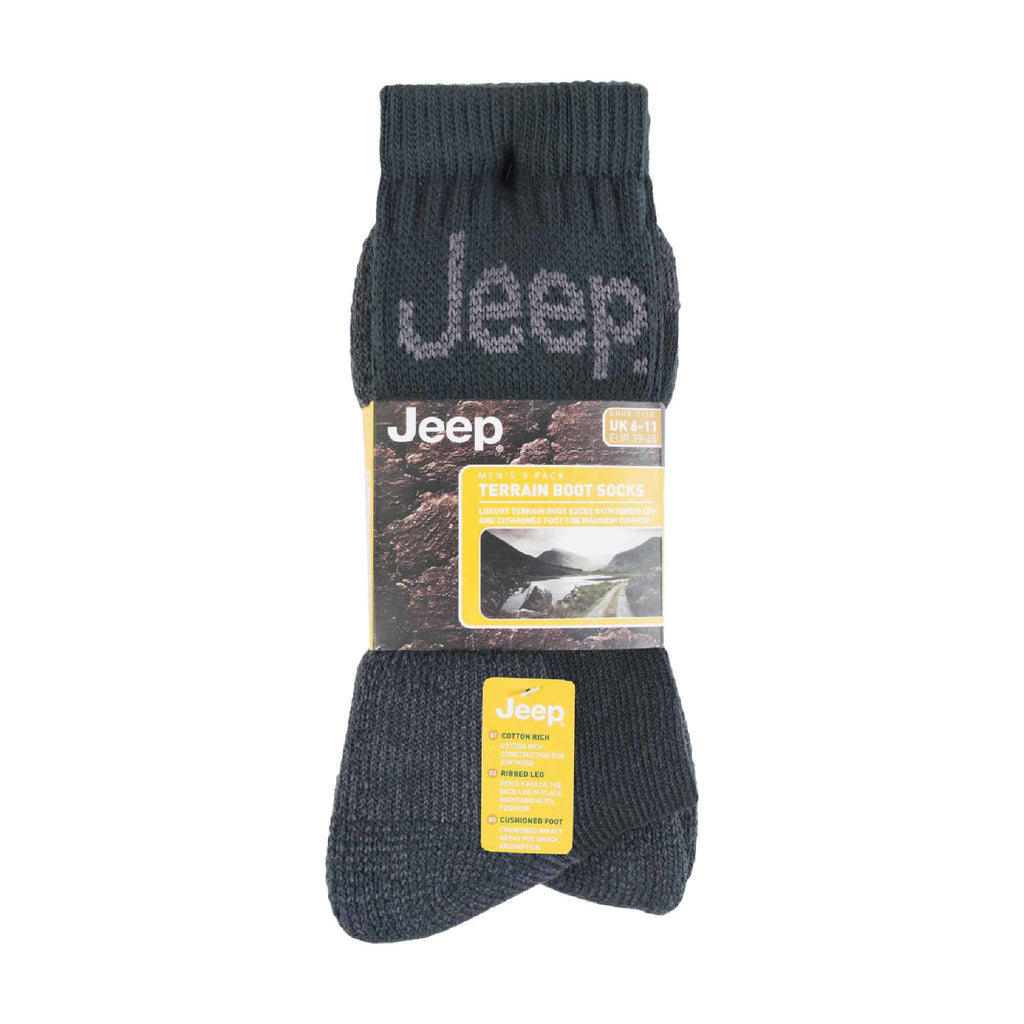 Jeep Mens Luxury Cushioned Cotton Hiking Socks Multipack Options