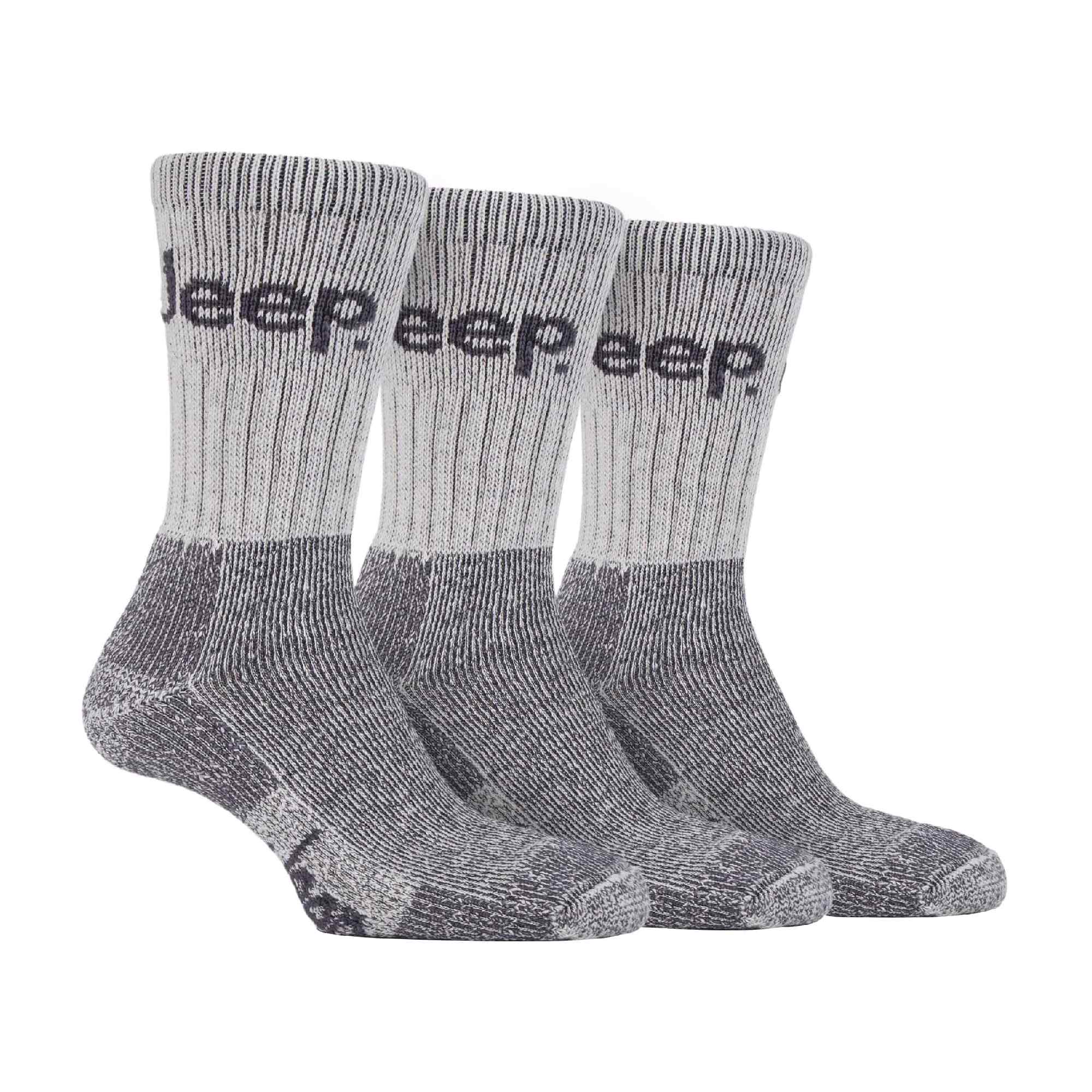Jeep Mens Luxury Cushioned Cotton Hiking Socks Multipack Options