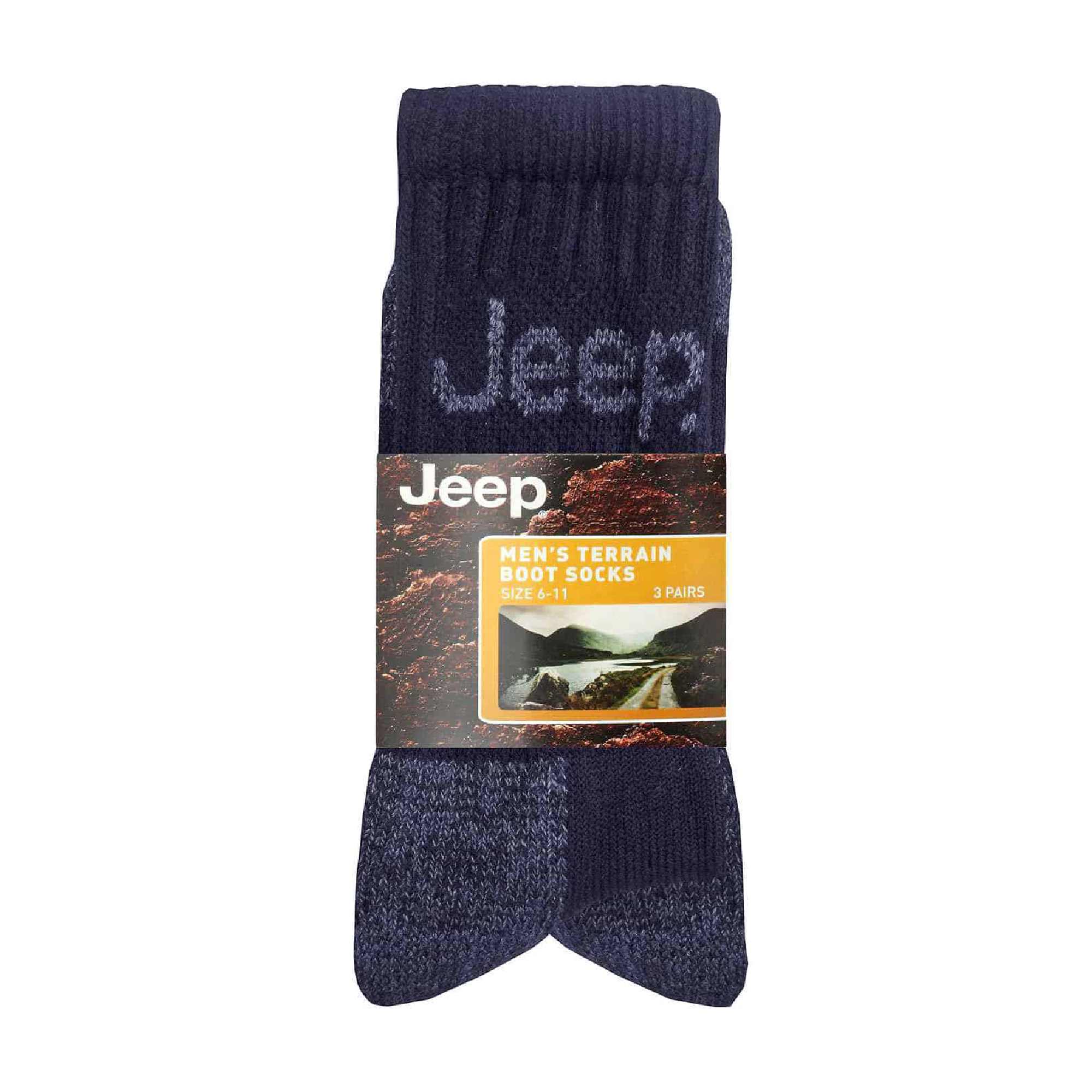 Jeep Mens Luxury Cushioned Cotton Hiking Socks Multipack Options