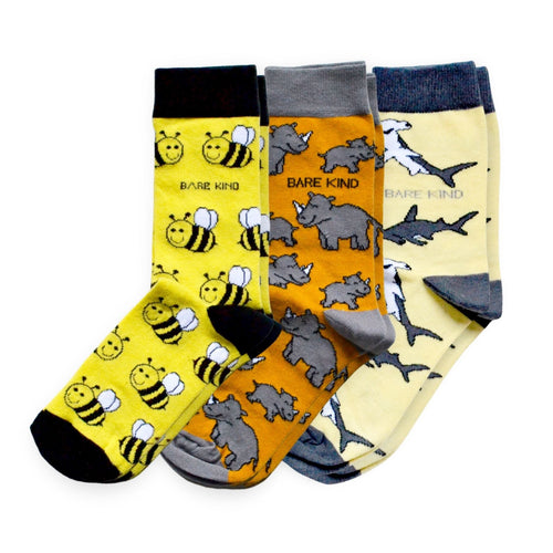 Bare Kind Yellow Lover 3 Bamboo Sock Set