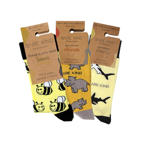 Bare Kind Yellow Lover 3 Bamboo Sock Set