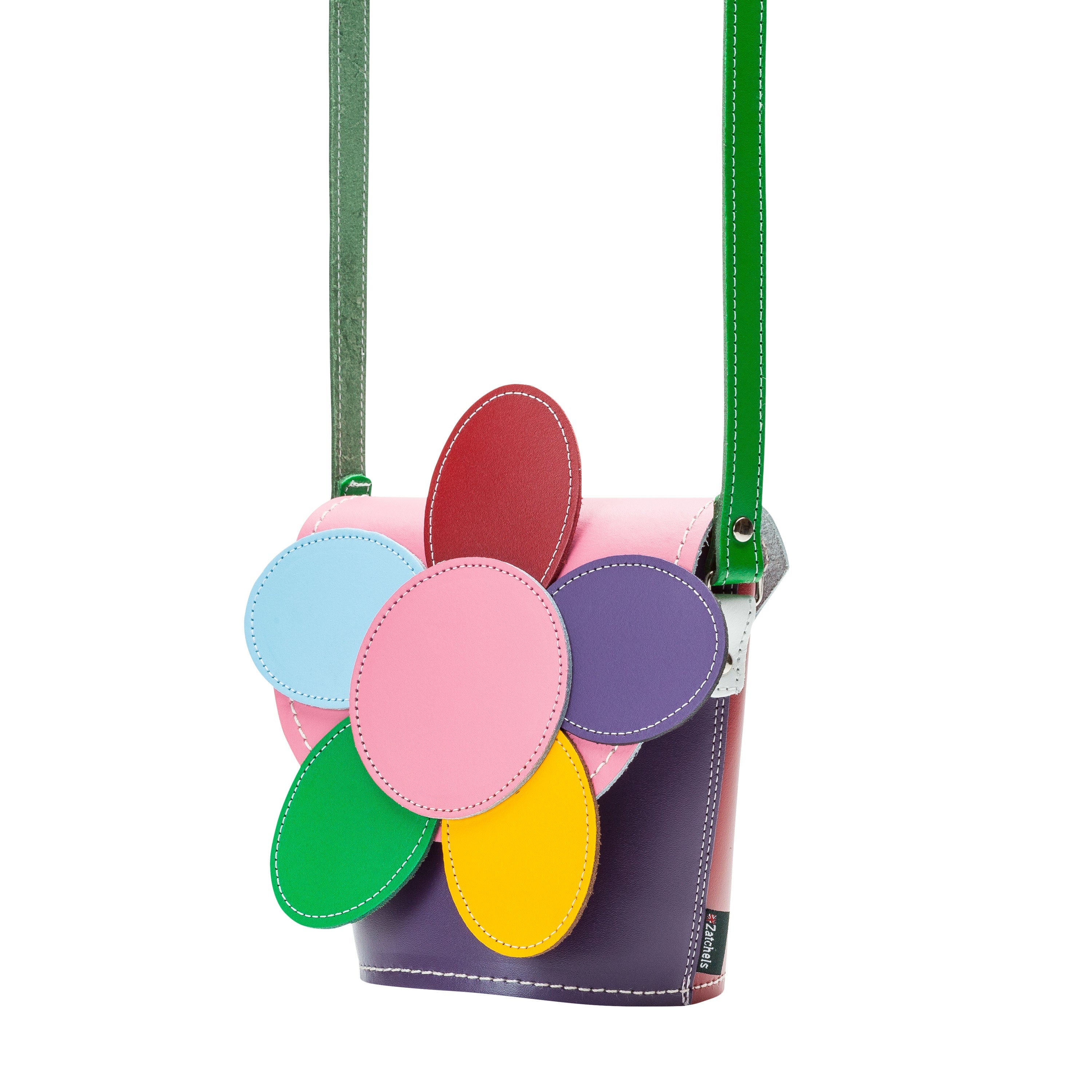 Zatchels Classic Kaleidoscope Daisy Leather Barrel Bag