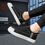 Mens Canvas Breathable Cushioned Lace Up Trainers