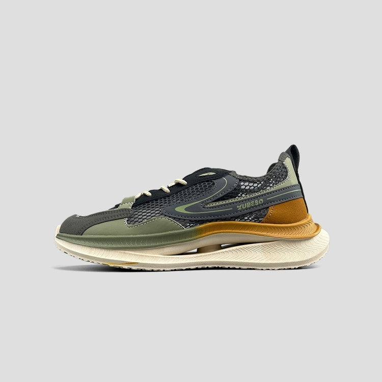 Breathable Thick Sole Lace Up Round Toe Trainers