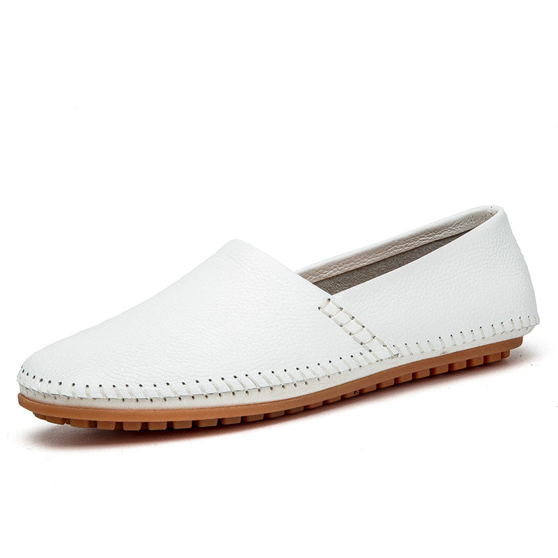 Leather Low Top Round Toe Shoes