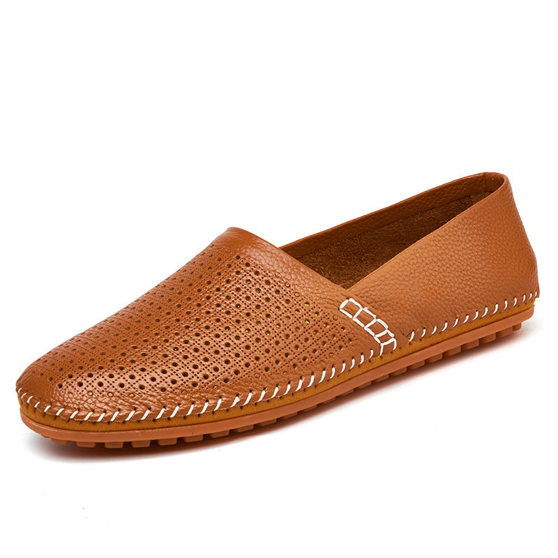 Leather Low Top Round Toe Shoes