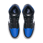 Air Jordan 1 High OG Royal Toe trainers top view showing laces