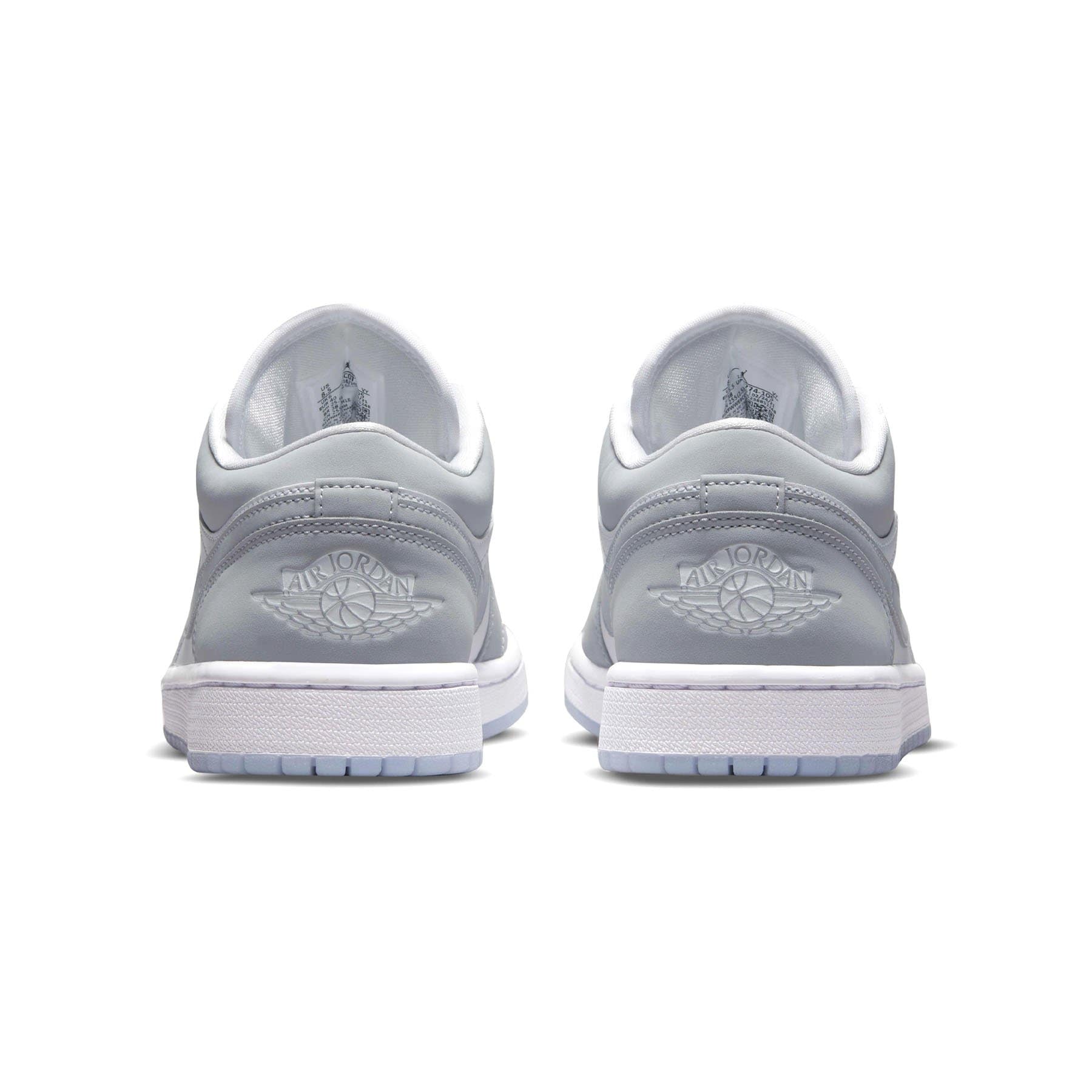 Air Jordan 1 Low Womens White Wolf Grey trainers heel view