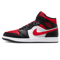 Air Jordan 1 Mid Black Fire Red Trainers
