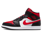 Air Jordan 1 Mid Black Fire Red Trainers