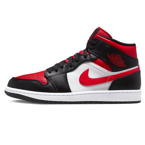 Air Jordan 1 Mid Black Fire Red Trainers