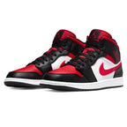 Air Jordan 1 Mid Black Fire Red Trainers