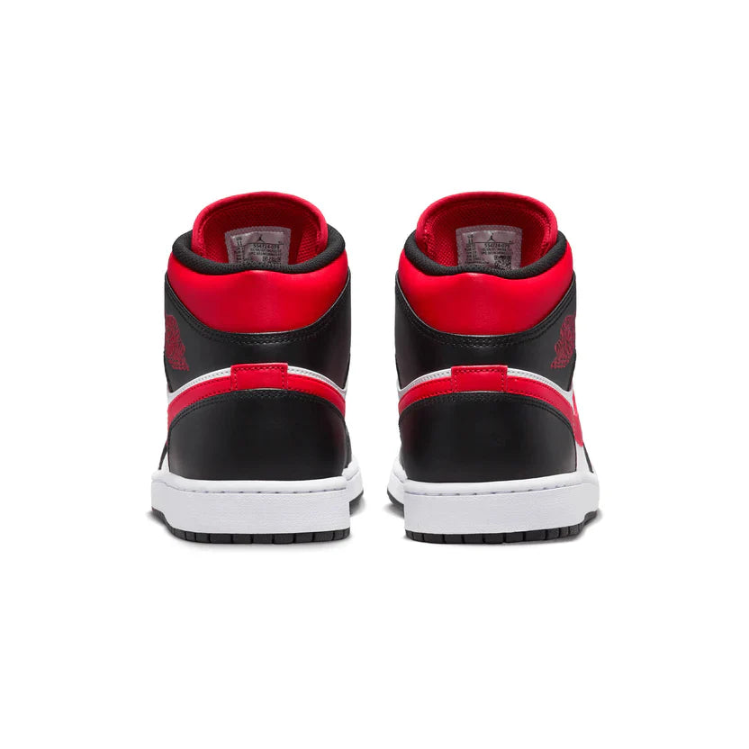 Air Jordan 1 Mid Black Fire Red Trainers