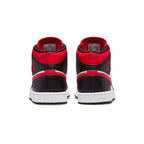 Air Jordan 1 Mid Black Fire Red Trainers