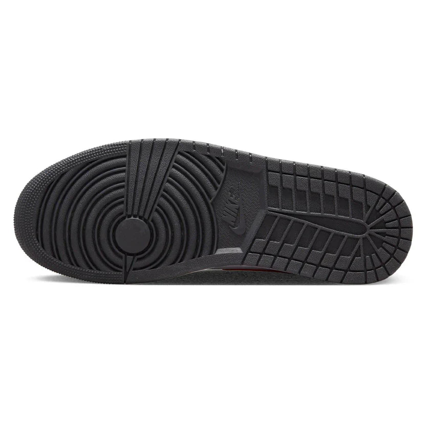Air Jordan 1 Mid Black Fire Red Trainers