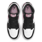 Air Jordan 1 Mid GS White Light Arctic Pink trainers top view showing laces