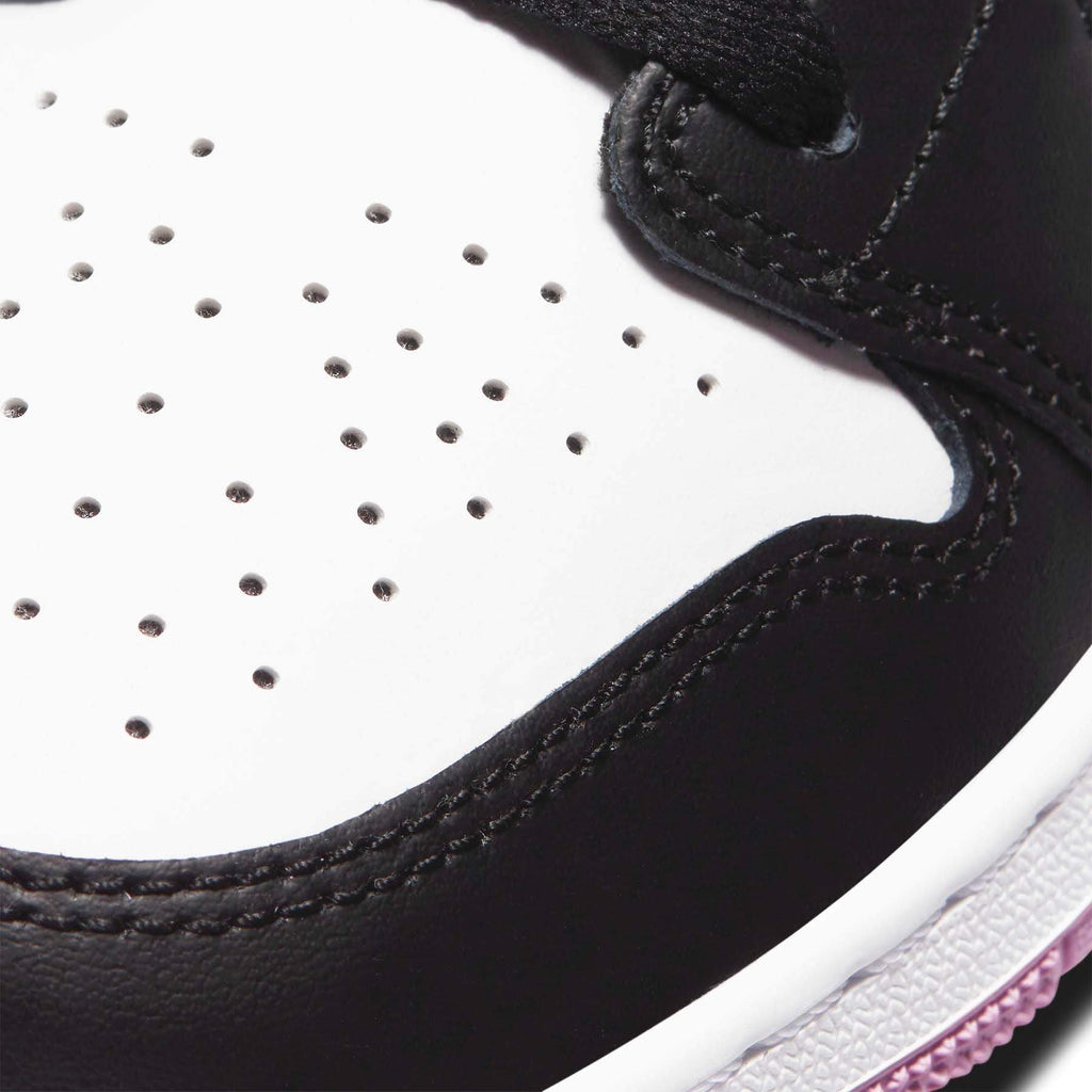 Air Jordan 1 Mid GS White Light Arctic Pink trainers close detail view