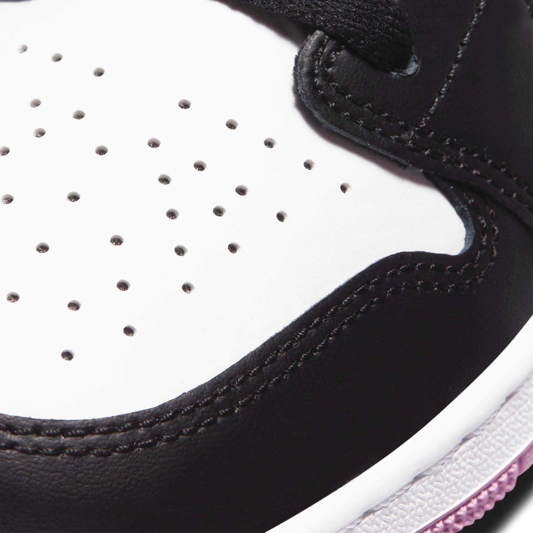 Air Jordan 1 Mid GS White Light Arctic Pink trainers close detail view