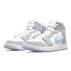Air Jordan 1 Mid Womens White Wolf Grey trainers alternate side view