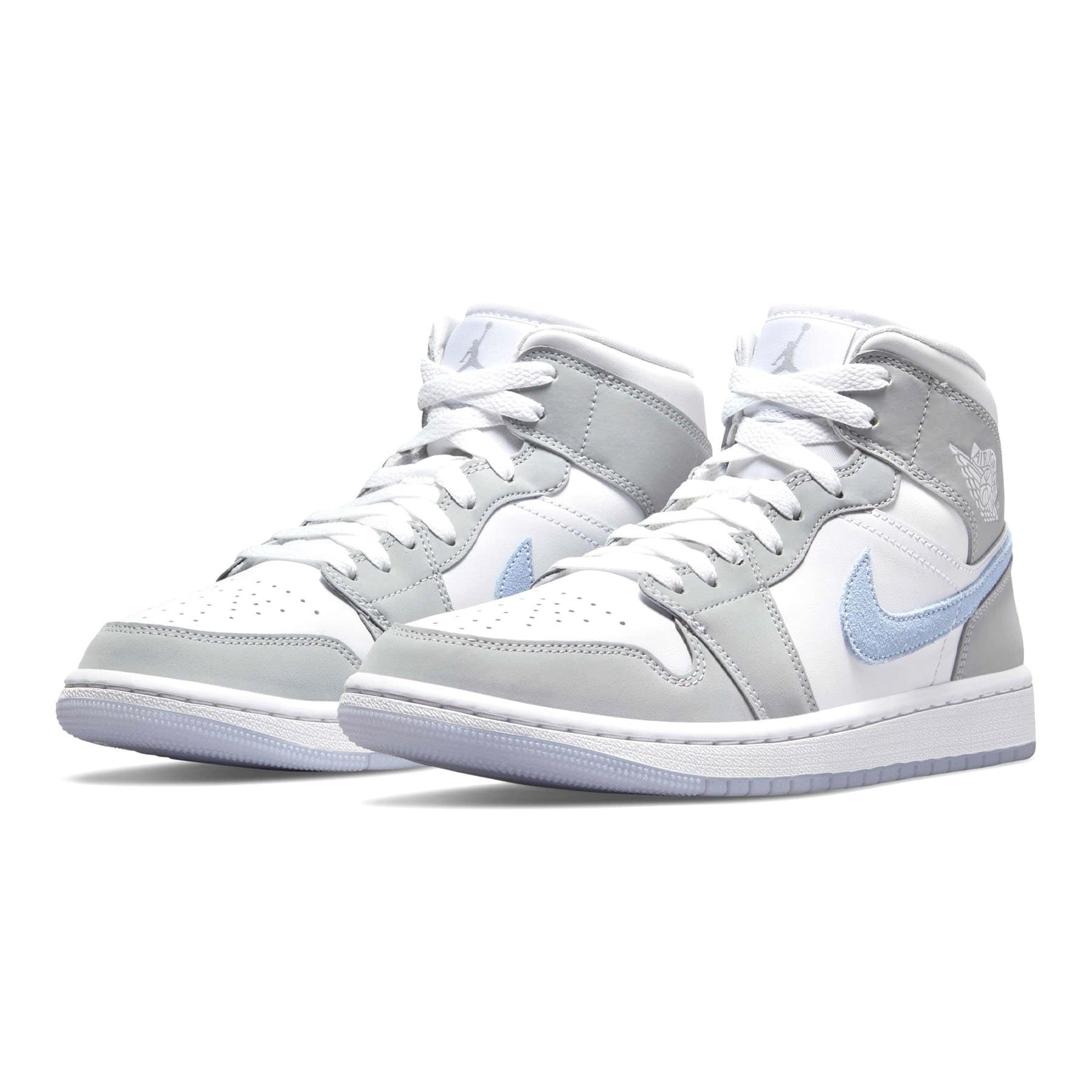 Air Jordan 1 Mid Womens White Wolf Grey trainers alternate side view