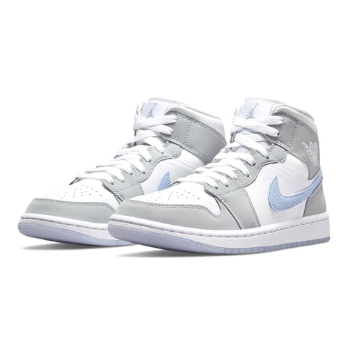 Air Jordan 1 Mid Womens White Wolf Grey trainers alternate side view