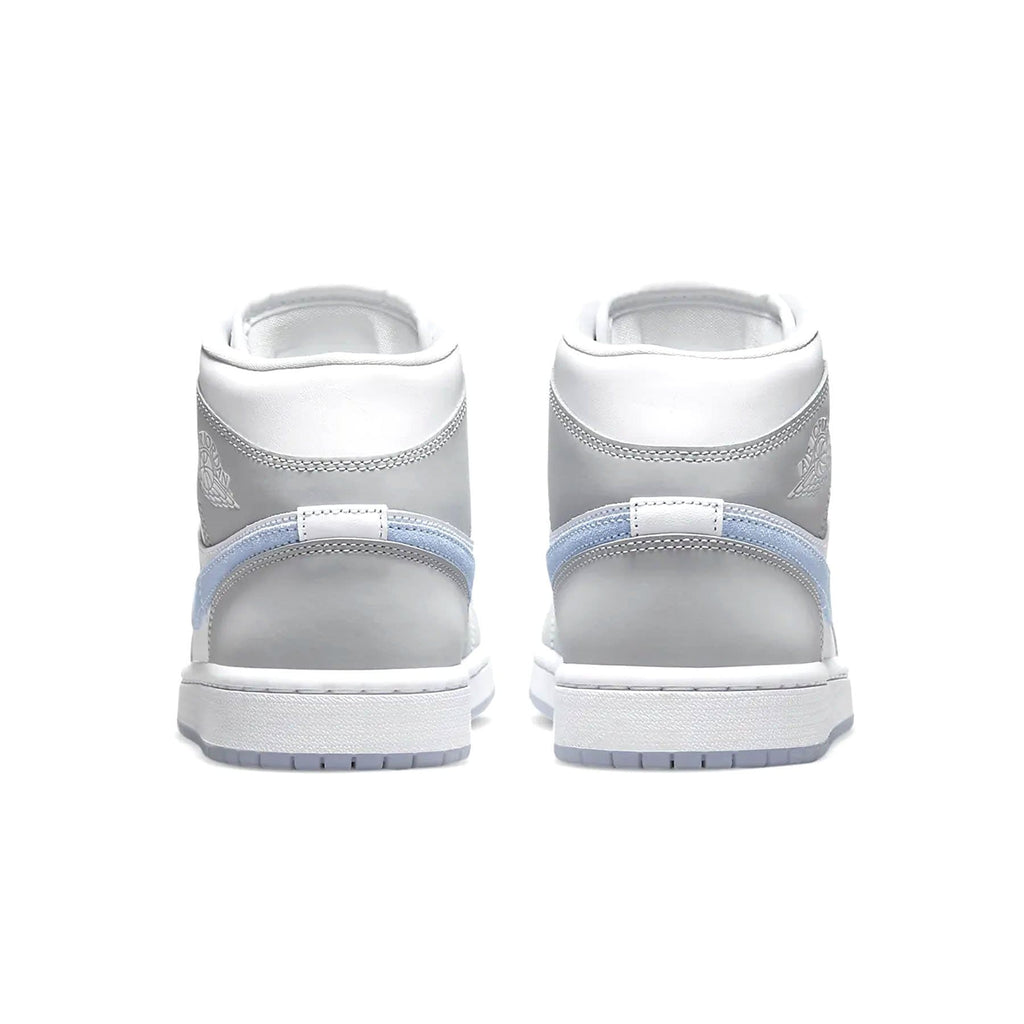Air Jordan 1 Mid Womens White Wolf Grey trainers heel view