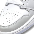 Air Jordan 1 Mid Womens White Wolf Grey trainers close detail view