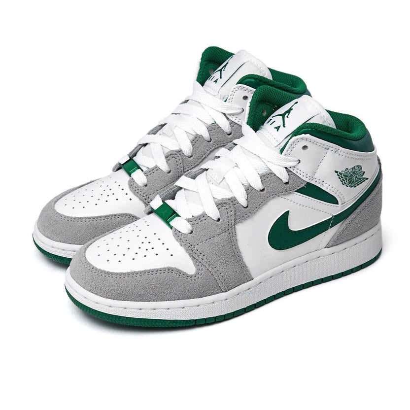 Air Jordan 1 Mid SE Pine Green Smoke Grey GS Trainers