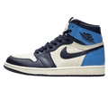 Air Jordan 1 High OG Obsidian UNC trainers main side profile